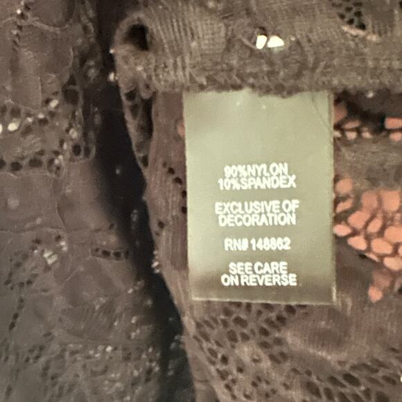 Torrid Black Lace Sweatshirt Womens Size 2X Stretch Rib Trim Whimsigoth Grunge - Picture 8 of 11